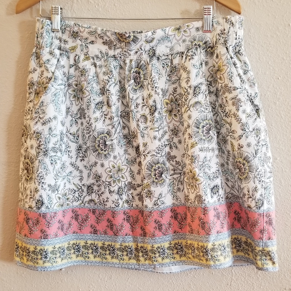 Loft floral linen skirt size medium